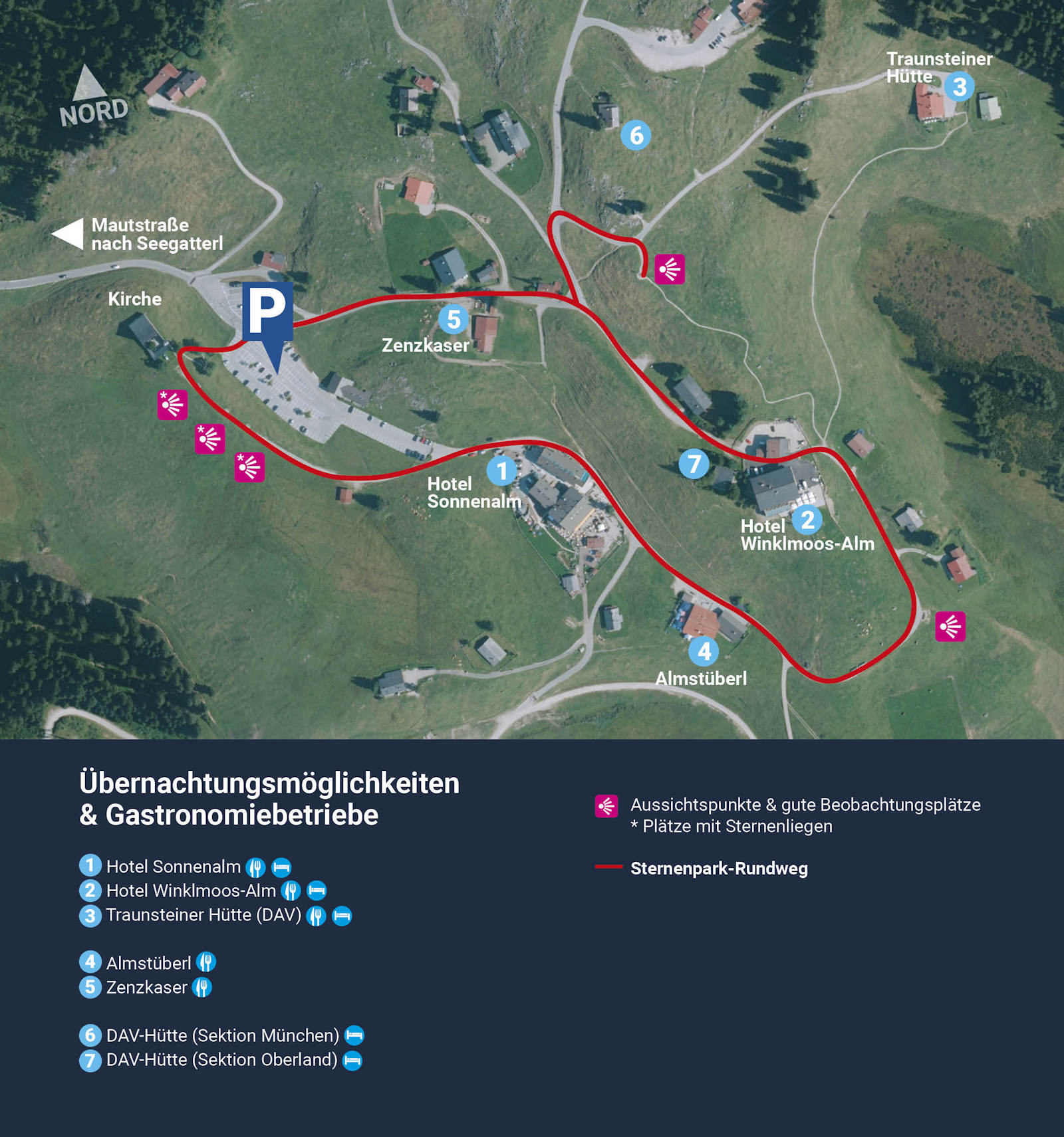 Karte Sternenpark Winklmoosalm